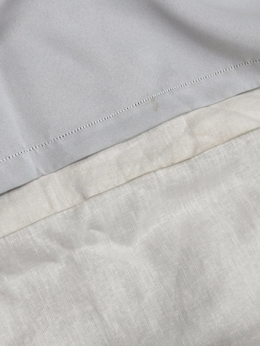 QUINCE Set Of 2 48x96 European Linen True Blackout Curtains White 9626